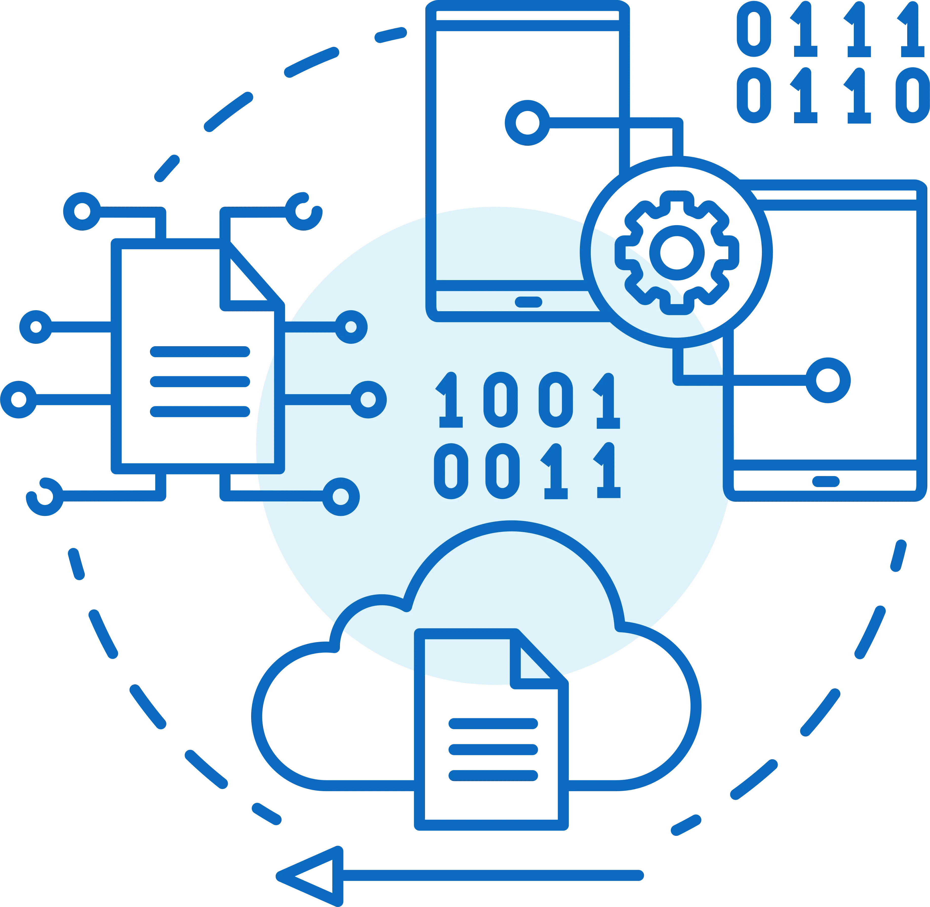 Binary code, cloud computing and documents