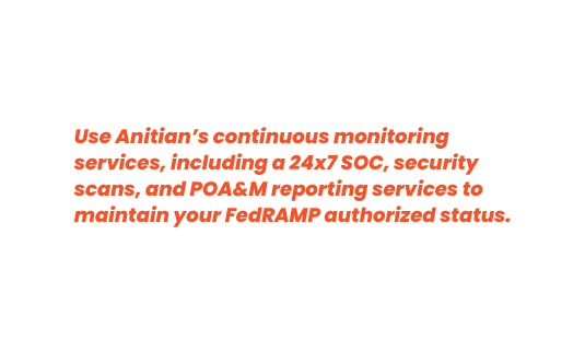 Use Anitian's 24x7 Continuous Monitoring Platform.